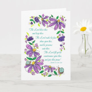 Birthday Blessings Scripture Numbers 6:24-26 Karte