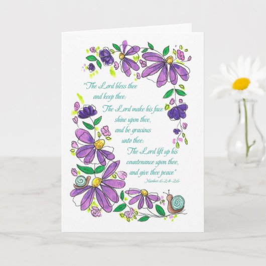Birthday Blessings Scripture Numbers 6:24-26 Karte (Kleine Pflanze)
