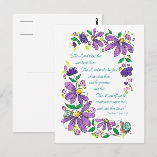 Birthday Blessings Scripture Numbers 6:24-26 Postkarte (Vorne/Hinten)