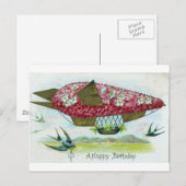 Birthday Blimp und Blue Birds Postkarte (Vorne/Hinten)