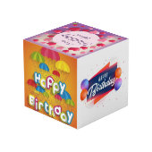 "Birthday Bliss: A Perfect Celebration Design" Würfel (Rückseite Schrägansicht)