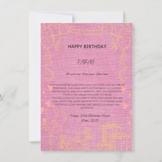 Birthday Bliss Celebrate in Style Einladung (Vorderseite)