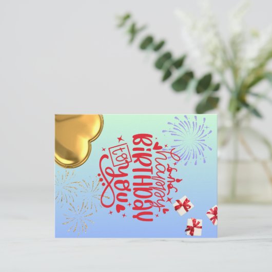 Birthday Bliss Postkarte (Stehend Vorderseite)