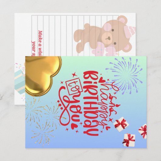 Birthday Bliss Postkarte (Vorne/Hinten)