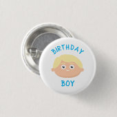Birthday Blonde Boy Button (Vorne & Hinten)