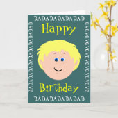 Birthday Blonde Hair Vater von Son Karte (Gelbe Blume)