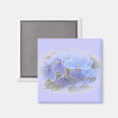 Birthday Blue African Violets Magnet (Vorderseite/Rückseite)