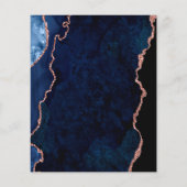 Birthday Blue Age Rose Gold Einladung Flyer (Hinten)