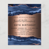 Birthday Blue Age Rose Gold Einladung Flyer (Vorne)