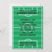 Birthday Blue and Black Soccer Goal v2 Einladung (Rückseite)