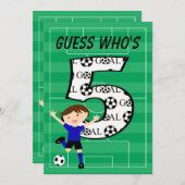 Birthday Blue and Black Soccer Goal v2 Einladung (Vorne/Hinten)