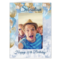 Birthday Blue Balloon Foto Template Oversifiziert