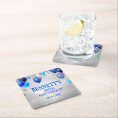 Birthday Blue Balloons Napkins Rechteckiger Pappuntersetzer (Vor Ort)