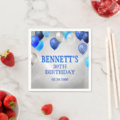 Birthday Blue Balloons Napkins Serviette (Beispiel)