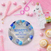 Birthday Blue Balloons Pappteller (Party)