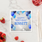 Birthday Blue Balloons Serviette (Beispiel)
