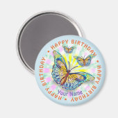 Birthday Blue Butterfly Magnet (Vorderseite/Rückseite)