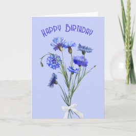 Birthday Blue Cornflower Bouquet Karte