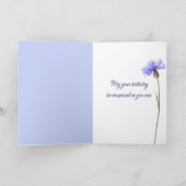Birthday Blue Cornflower Bouquet Karte (Innenseite)