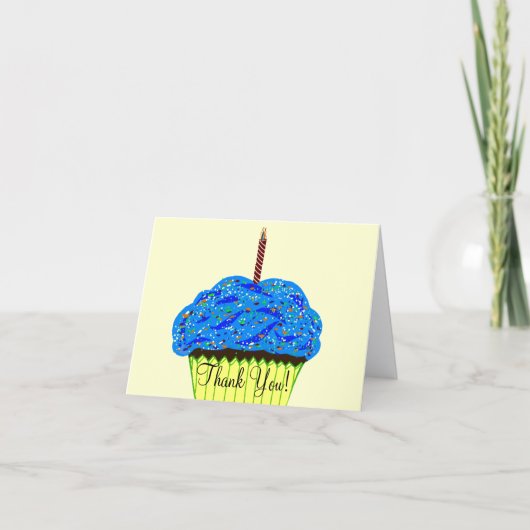 Birthday Blue Cupcake Danke (Vorderseite)