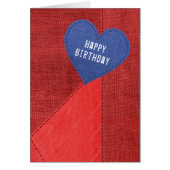 Birthday Blue Denim Heart (Vorne)
