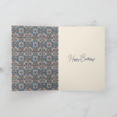 Birthday Blue Dog Print Quilt Muster Karte (Innenseite)