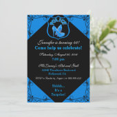 Birthday Blue Einladung von Polizeibeamtin (Stehend Vorderseite)