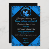 Birthday Blue Einladung von Polizeibeamtin (Vorne/Hinten)