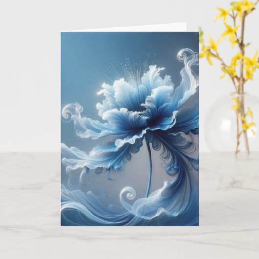 Birthday Blue Extravagant Fantasy Blume Karte (Gelbe Blume)
