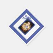 Birthday Blue Foto boy Serviette (Ecke)