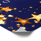 Birthday Blue Gold Stars Foto Empfang Poster (Ecke)