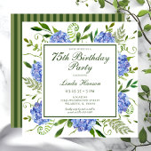 Birthday Blue Hydrangeas Script Einladung