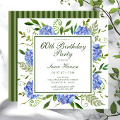 Birthday Blue Hydrangeas Script Einladung