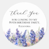 Birthday Blue July Birth Blume Custom Flat Runder Aufkleber (Vorderseite)
