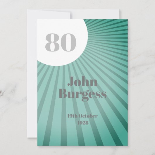 Birthday Blue Male Modern Birthday Einladung (Vorderseite)