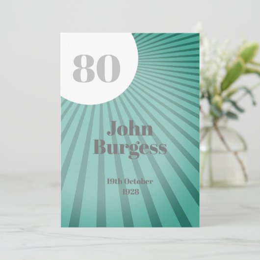 Birthday Blue Male Modern Birthday Einladung (Stehend Vorderseite)