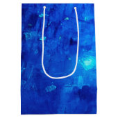 Birthday Blue Neon Weltraum Mittlere Geschenktüte (Rückseite)