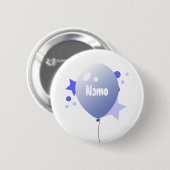 Birthday Blue Partys Balloon Name Button (Vorne & Hinten)