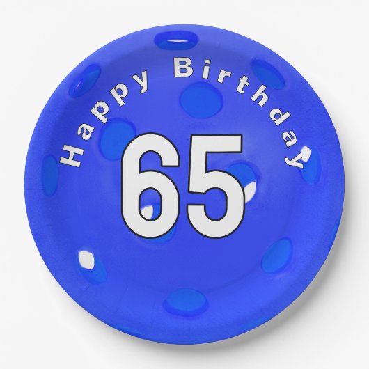 Birthday Blue Pickleball Pappteller (Vorderseite)