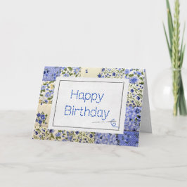 Birthday Blue Quilt mit Nadel Karte