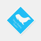 Birthday Blue Sea Lion 4Frankie (Name) Serviette (Ecke)