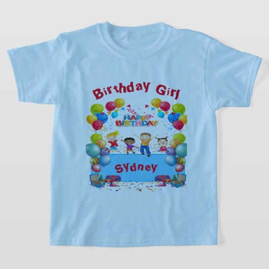 Birthday Blue Theme Kid's T-Shirt (Ablage )