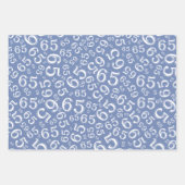 Birthday Blue & White Number Pattern 65 Geschenkpapier Set (Vorderseite 2)