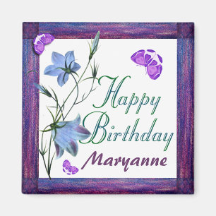 Birthday Bluebells and Butterflies Magnete Magnet
