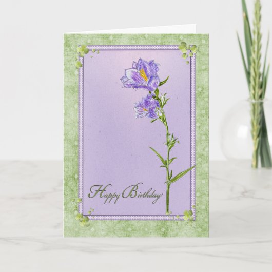 Birthday Bluebells in Frame Karte (Vorderseite)