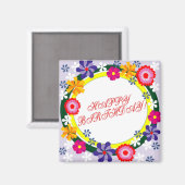 Birthday Blume Magnet (Vorderseite/Rückseite)