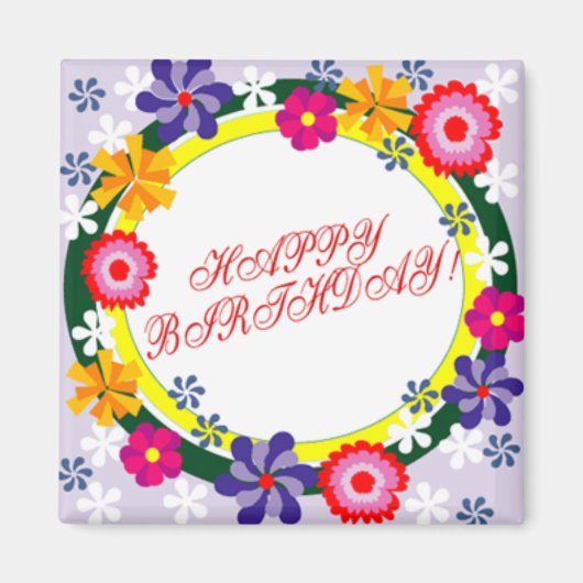 Birthday Blume Magnet (Vorne)