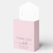 Birthday Blush Pink Danke Silver Monogram Geschenkschachtel (Geöffnet)