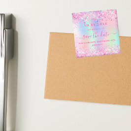 Birthday Blush Pink Glitzer speichern Datums-Magne Magnet