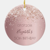 Birthday Blush Pink Konfettame Keramik Ornament (Hinten)